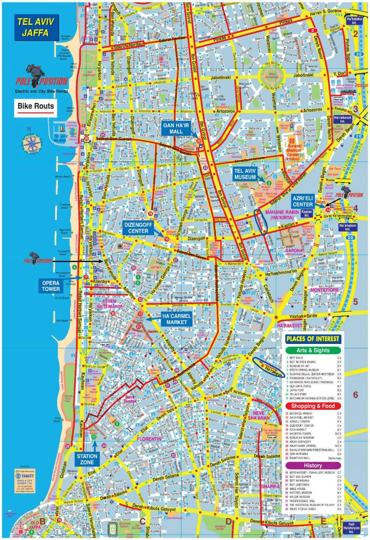 mapa Tel Aviv kole