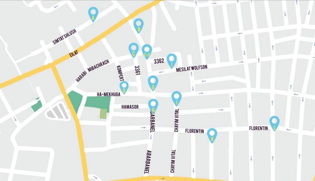 mapa Tel Aviv florentin
