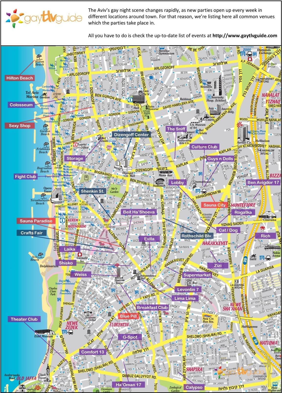 mapa Tel Aviv gay