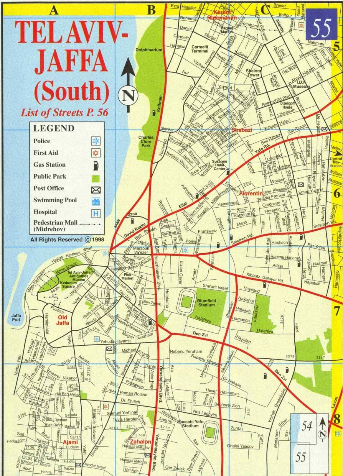 mapa kikar hamedina Tel Aviv