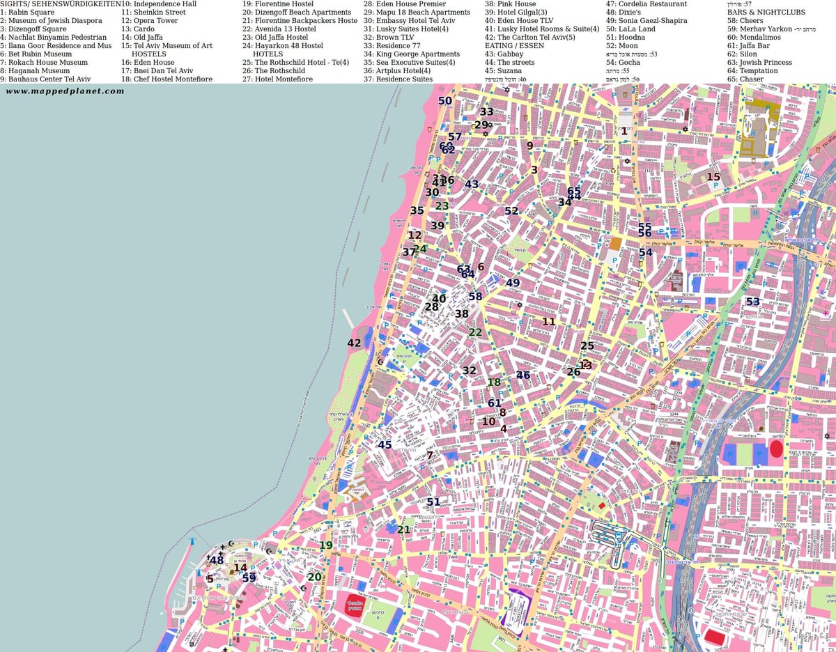 mapa shenkin street Tel Aviv
