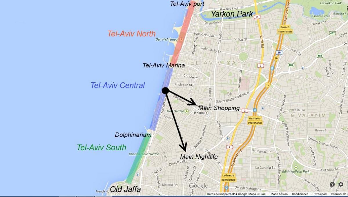 mapa Tel Aviv noční život