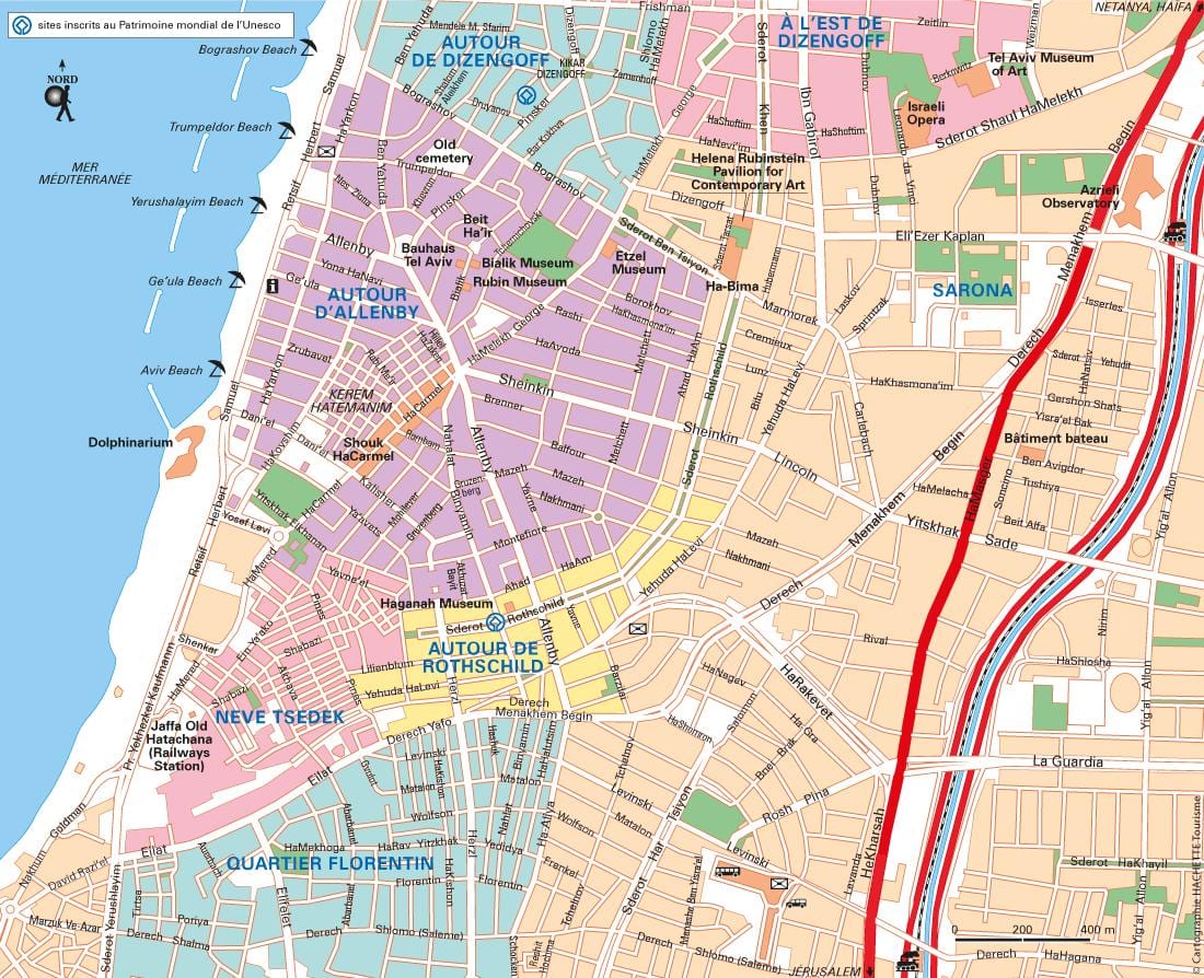 mapa Tel Aviv parkoviště