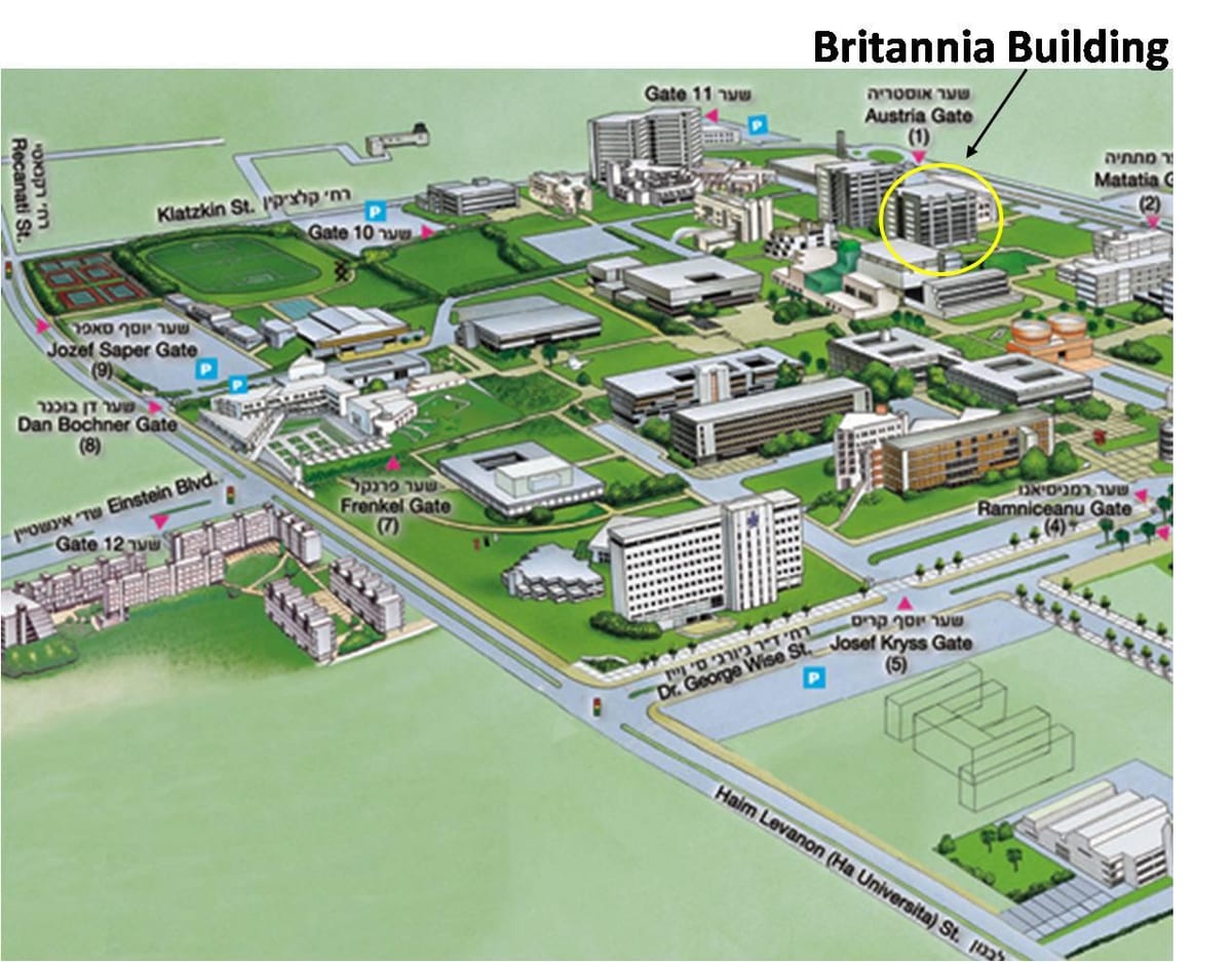 Tel Aviv university campus mapa