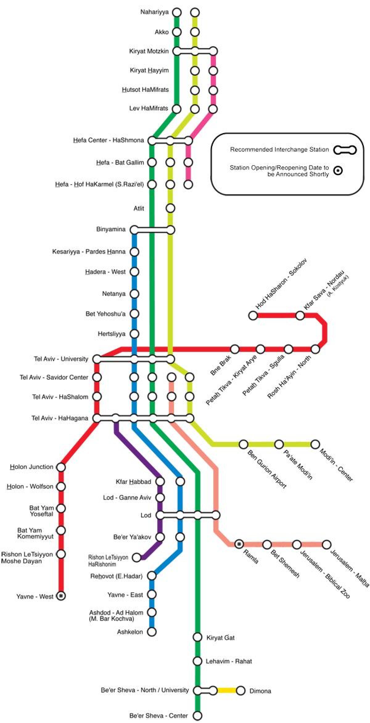 mapa Tel Aviv vlak