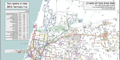 Tel Aviv autobusové trasy mapě