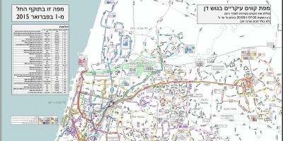 Tel Aviv autobusové trasy mapě