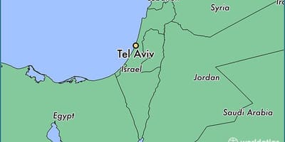 Mapa Tel Aviv světě