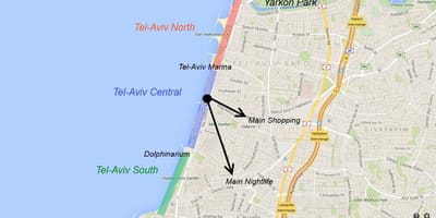 Mapa Tel Aviv noční život