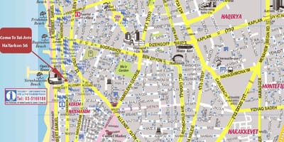 Mapa Tel Aviv pěší výlet